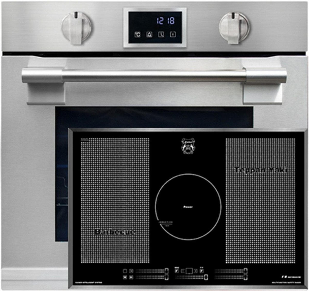 BACKOFEN-SET Einbau-Backofen 60 cm EH 6339+KCT 777 La Perle Induktions-Kochfeld 77 cm - Silberfarben, Metall (59.4/59.4/57.5cm) - Kaiser Küchengeräte