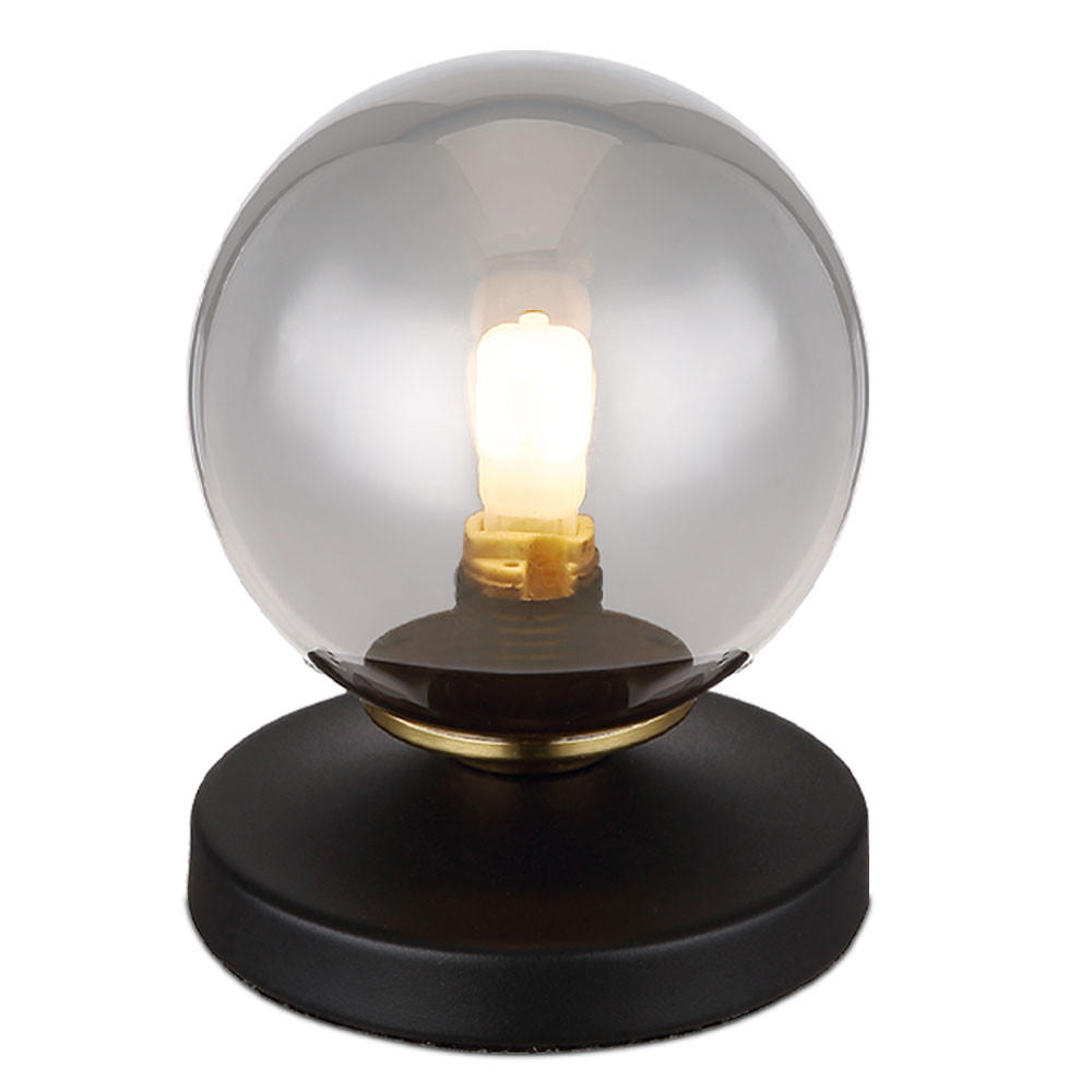 TISCHLEUCHTE Metall Rauchglas Grau - Grau, Glas (10/10/13cm) - Globo Lighting