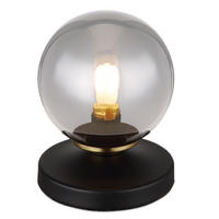 TISCHLEUCHTE Metall Rauchglas Grau - Grau, Glas (10/10/13cm) - Globo Lighting