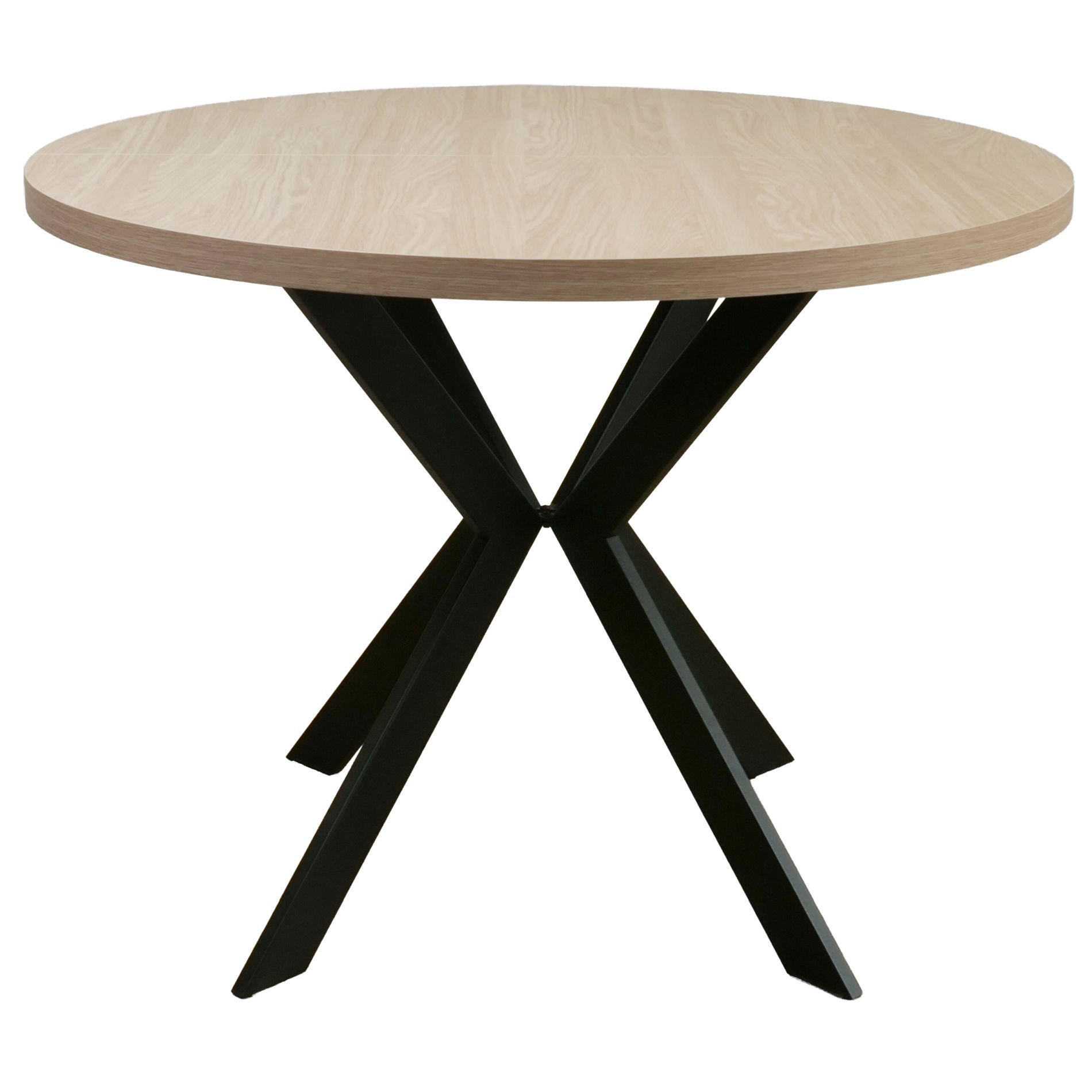 ESSTISCH Callions ausziehbar Eichenholzoptik/Schwarz, 100 x 180 x 100 cm - Eichefarben/Schwarz, Holzwerkstoff/Metall (100/100/76.5cm) - Selsey