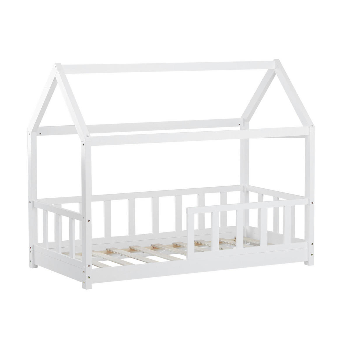 KINDERBETT 80/200 cm Bodenbett Weiß - Weiß, Holz (80/160cm) - Homestyle4u