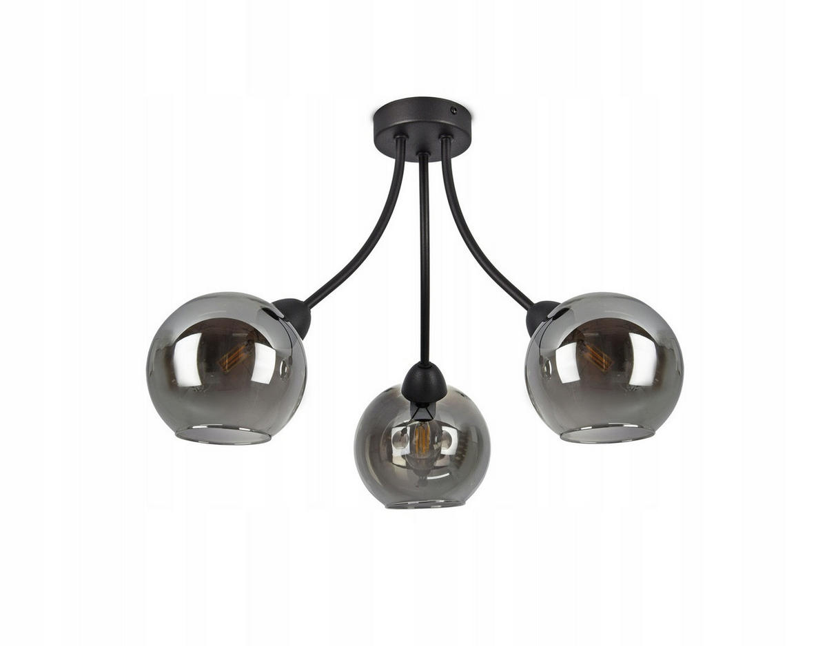 DECKENLEUCHTE Kogel - Transparent/Anthrazit, Glas/Metall (50/50/37cm) - kiki design