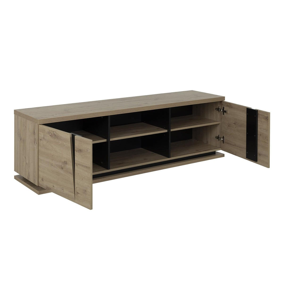 TV-MÖBEL 2 Türen Crack - Französische Herstellung - 181/45/54 cm - Apfelbaumfarben, Holzwerkstoff (45/54/181cm) - Calicosy