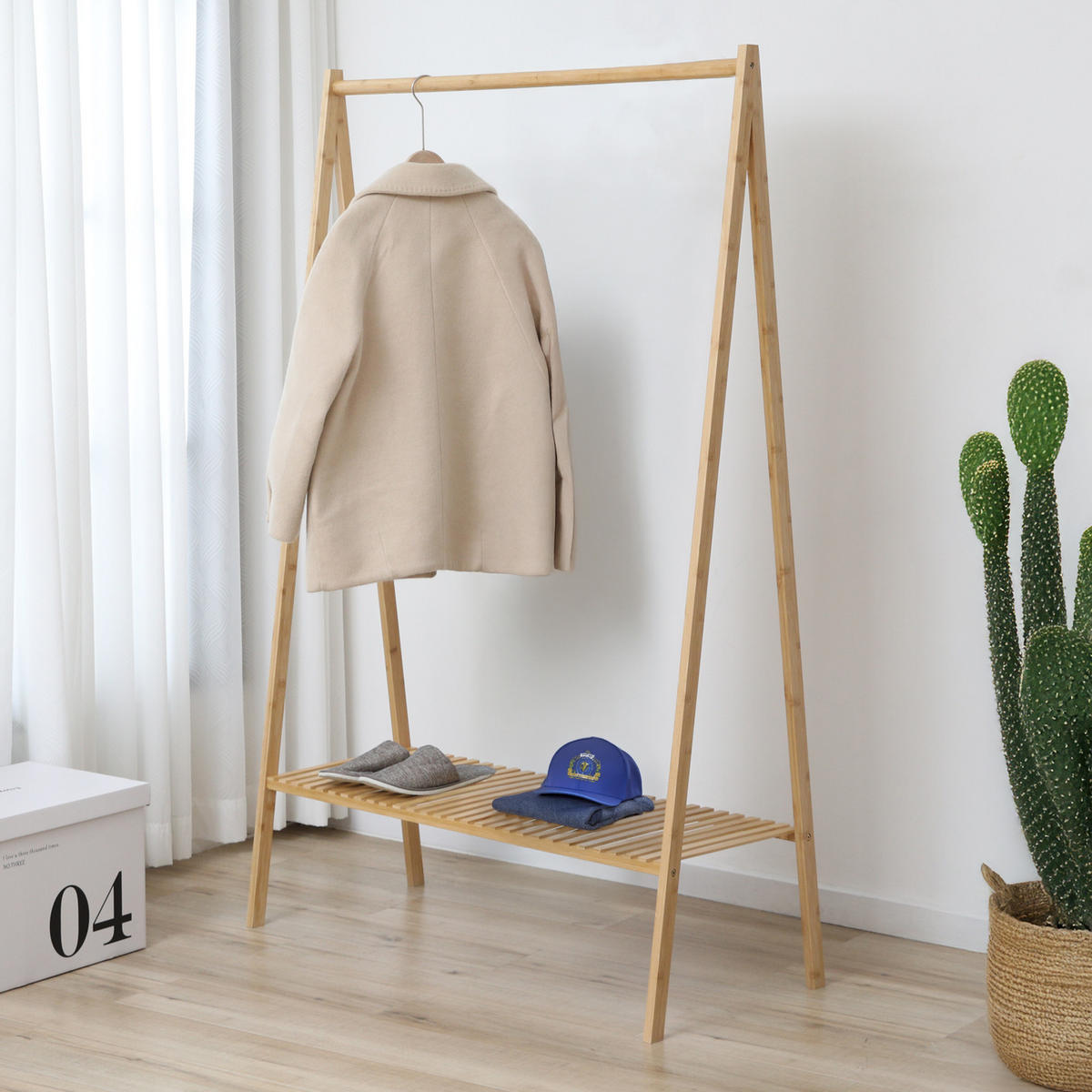 GARDEROBENSTÄNDER LANA Bambus - Naturfarben, Holz (100/159/45cm) - SVITA