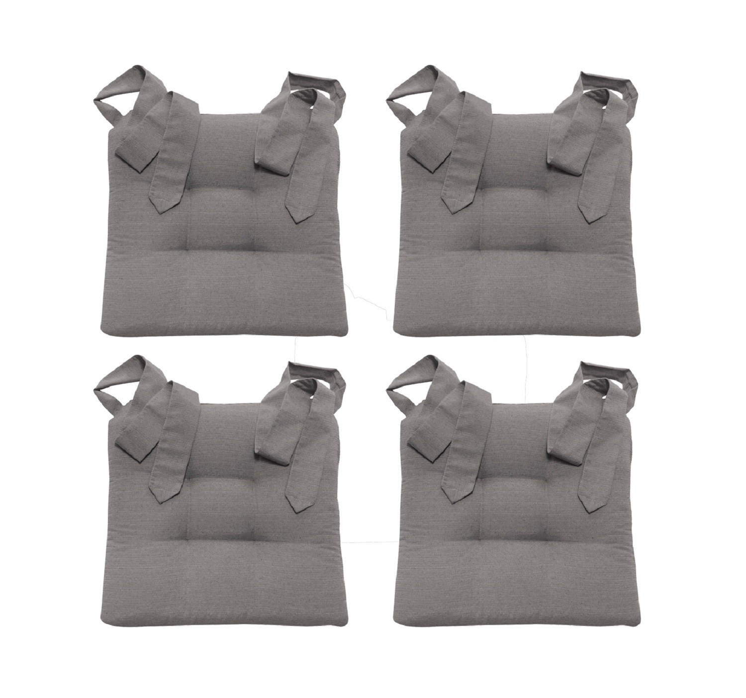 STUHLKISSEN Fino mit Schleifenband grau 4er Set - Grau, Textil (46/42/7cm) - Magma Heimtexx