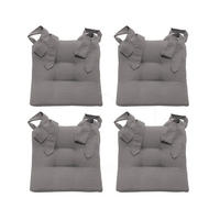 STUHLKISSEN Fino mit Schleifenband grau 4er Set - Grau, Textil (46/42/7cm) - Magma Heimtexx