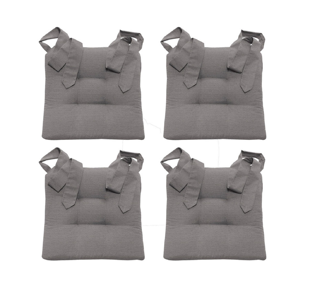 STUHLKISSEN Fino mit Schleifenband grau 4er Set - Grau, Textil (46/42/7cm) - Magma Heimtexx