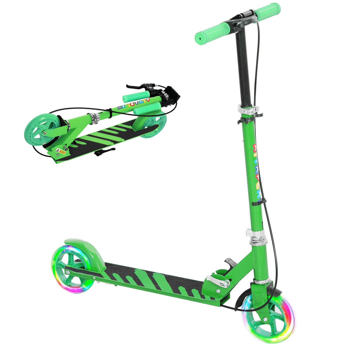 KINDERSCOOTER, Grün, Kunststoff, Metall - Grün, Kunststoff/Metall (73/36/89cm) - AIYAPLAY