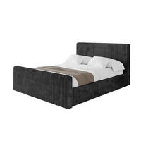POLSTERBETT mit Bettkasten, Fußteil und Lattenrost, Boxbett ohne Matratze - ALOVA-Z-V1 180x200 Schwarz - Schwarz, Holzwerkstoff/Textil (180/200cm) - ALTDECOR