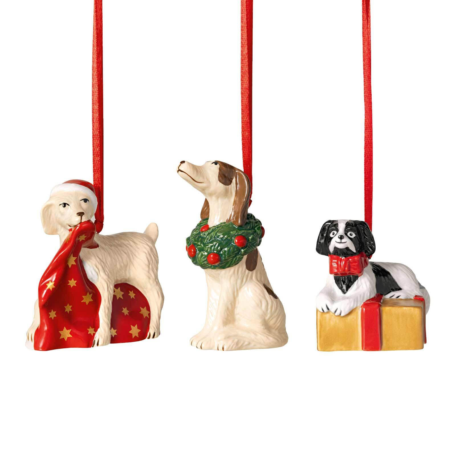 ORNAMENTE HUNDE Nostalgic Ornaments bunt 3er Set - Multicolor, Keramik (1/1/1cm) - Villeroy & Boch