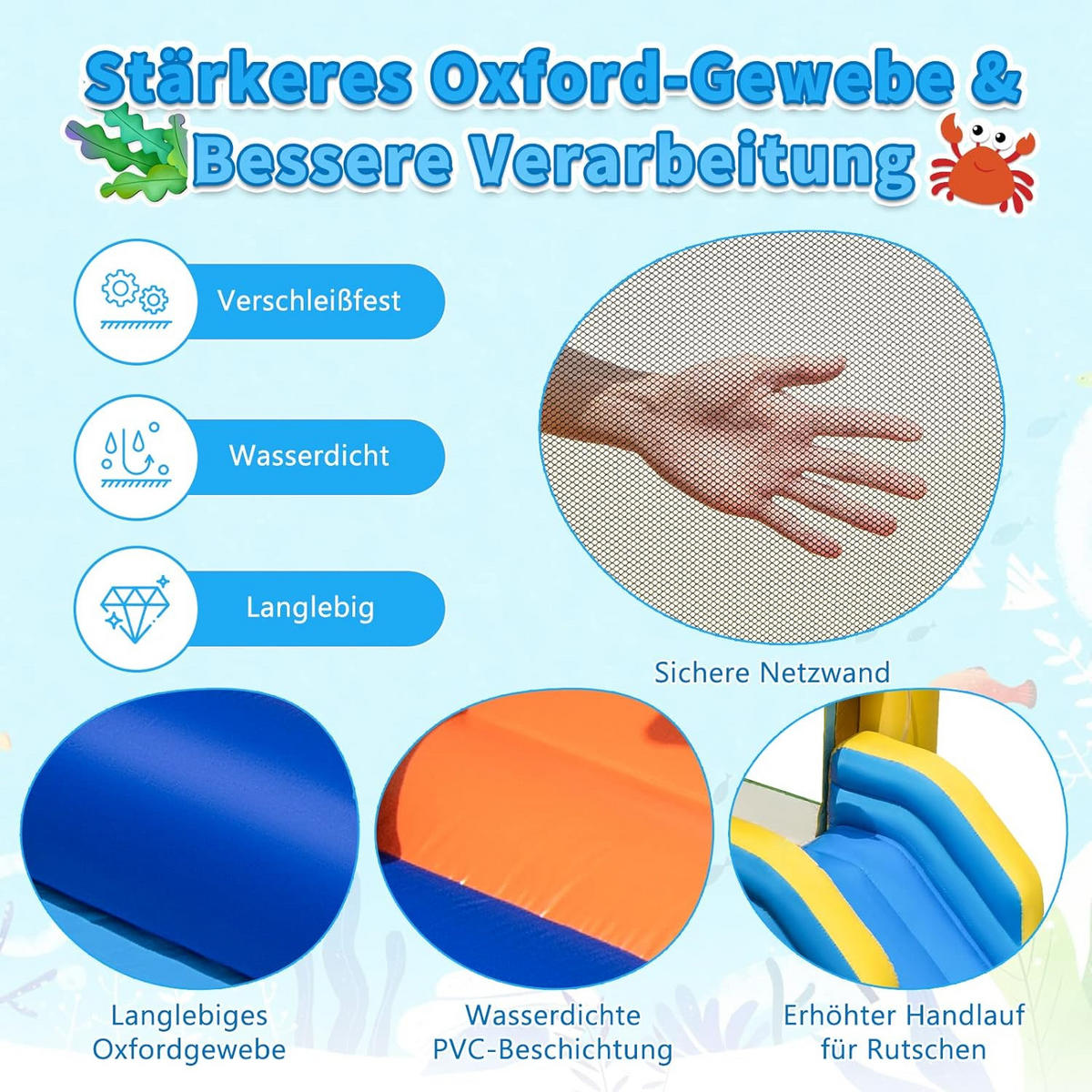 HÜPFBURG 220cm Multicolor - Multicolor, Kunststoff (490/290/220cm) - COSTWAY