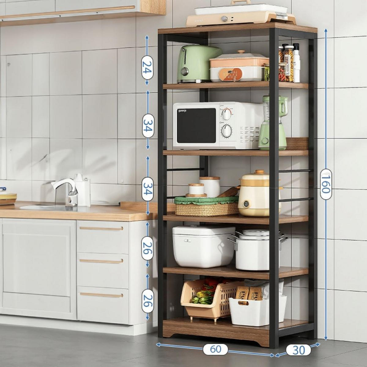 BÜCHERREGAL, braun 60/160/30 cm - Braun, Holzwerkstoff (60/160/30cm) - Rexo