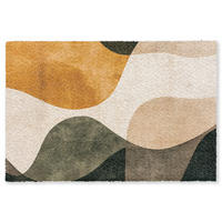 FUSSMATTE Formen - Ockergelb - Abstrakt Flurteppich 180x120 cm - Multicolor, Kunststoff (180/120cm) - MuchoWow