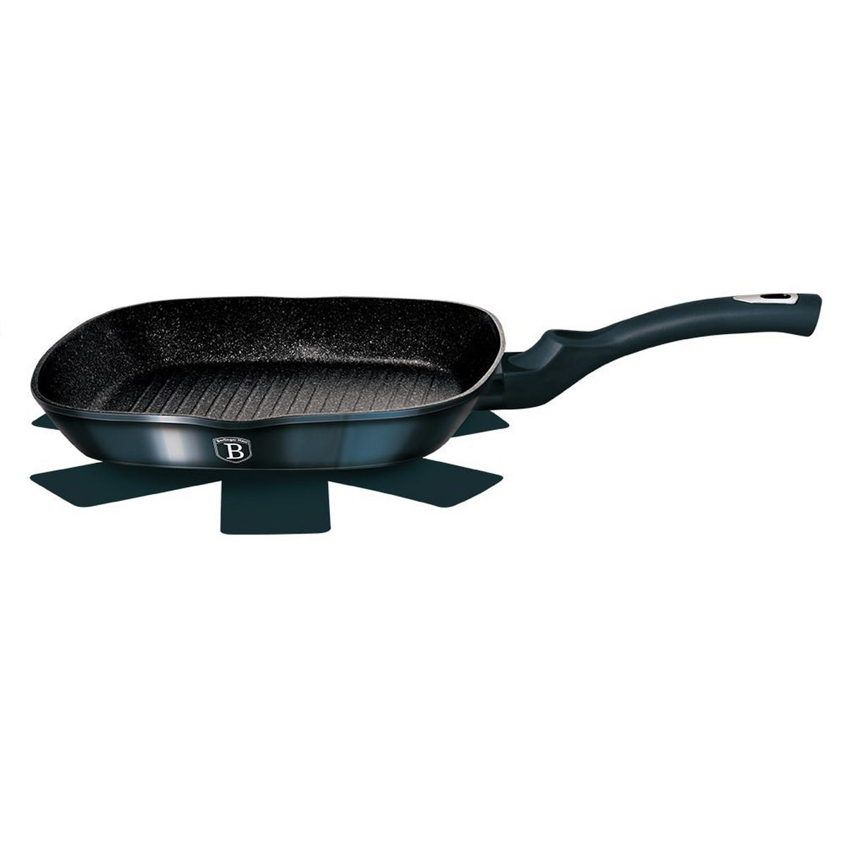 GRILLPFANNE Schwarz 28/28/5.5 cm BH1873 - Schwarz, Metall (28cm) - Berlinger Haus