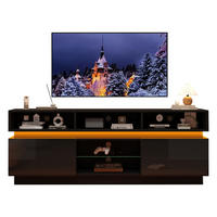 TV-LOWBOARD Schwarz 160/35/60 cm - Schwarz, Holzwerkstoff (160/60/35cm) - PANGIVO