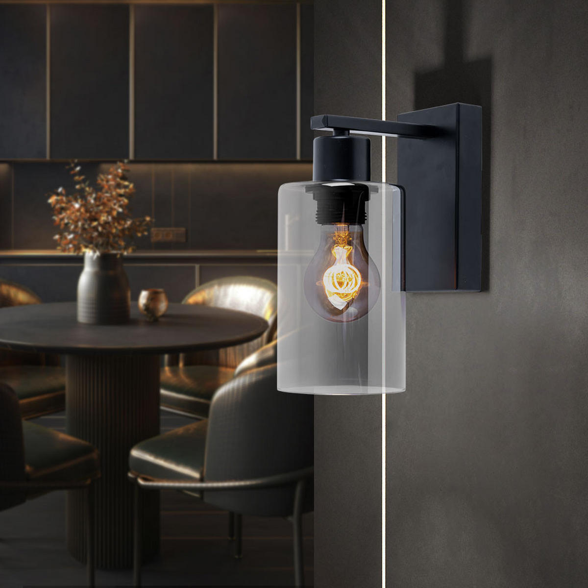 WANDLEUCHTE Glas rauchgrau matt 2er Set - Grau, Glas (10/23/15cm) - Globo Lighting