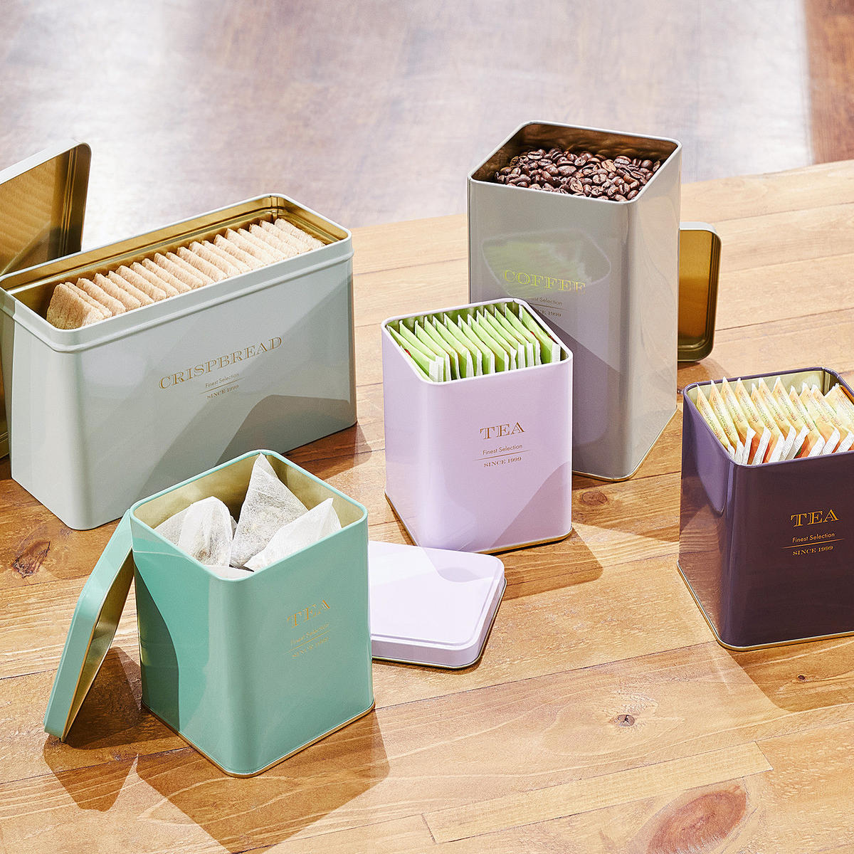 TEEDOSE (6er Set) Tin Tin - Lila, Metall (9/11/9cm) - Butlers