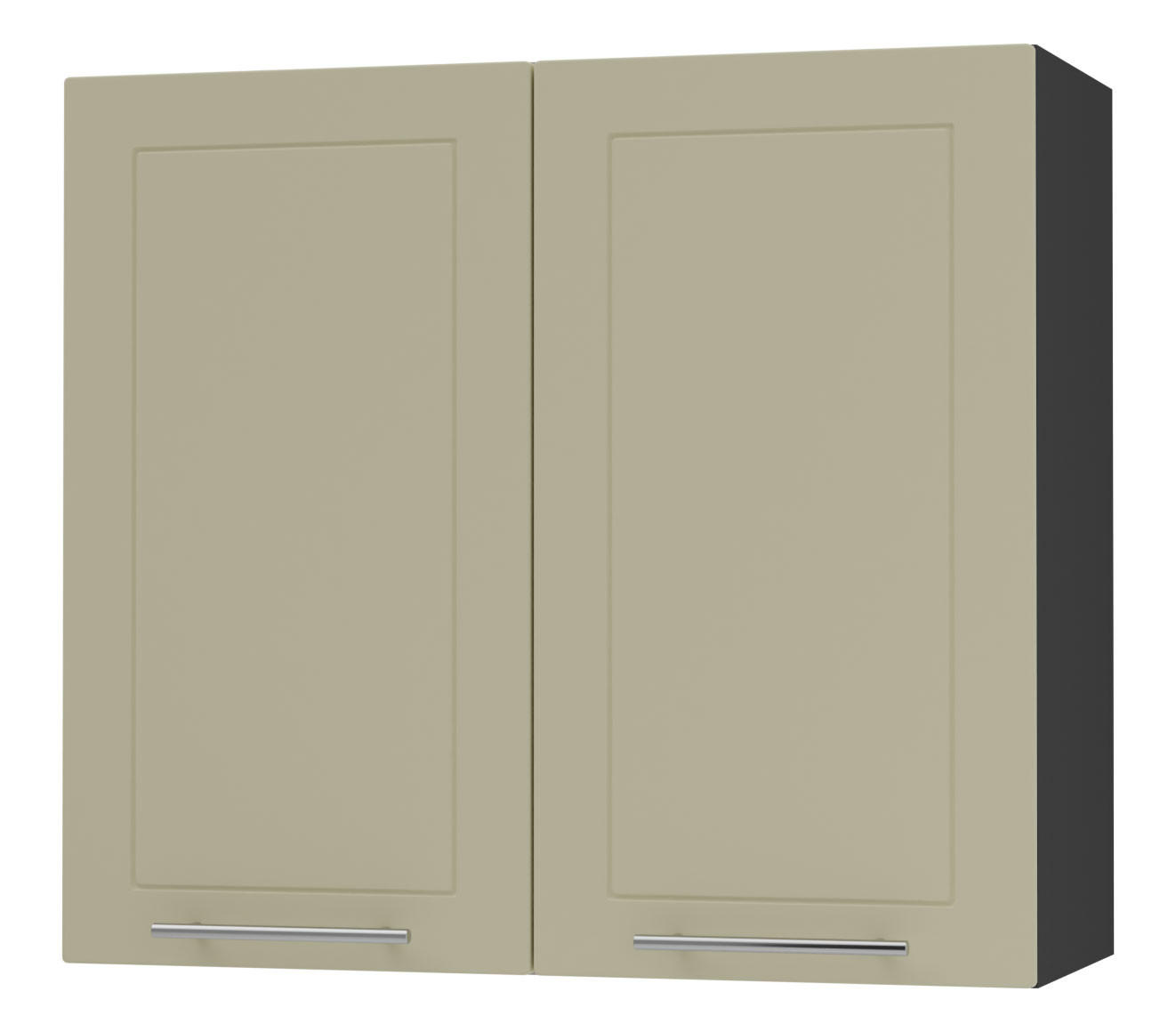 KÜCHENHÄNGESCHRANK Kvantum W3/80 Vanille Matt / Schwarz Matt 80 / 32,5 / 72cm - Creme/Schwarz, Holz/Holzwerkstoff (80/72/32.5cm) - Feldmann-Wohnen