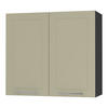 KÜCHENHÄNGESCHRANK Kvantum W3/80 Vanille Matt / Schwarz Matt 80 / 32,5 / 72cm - Creme/Schwarz, Holz/Holzwerkstoff (80/72/32.5cm) - Feldmann-Wohnen