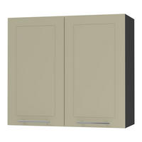 KÜCHENHÄNGESCHRANK Kvantum W3/80 Vanille Matt / Schwarz Matt 80 / 32,5 / 72cm - Creme/Schwarz, Holz/Holzwerkstoff (80/72/32.5cm) - Feldmann-Wohnen
