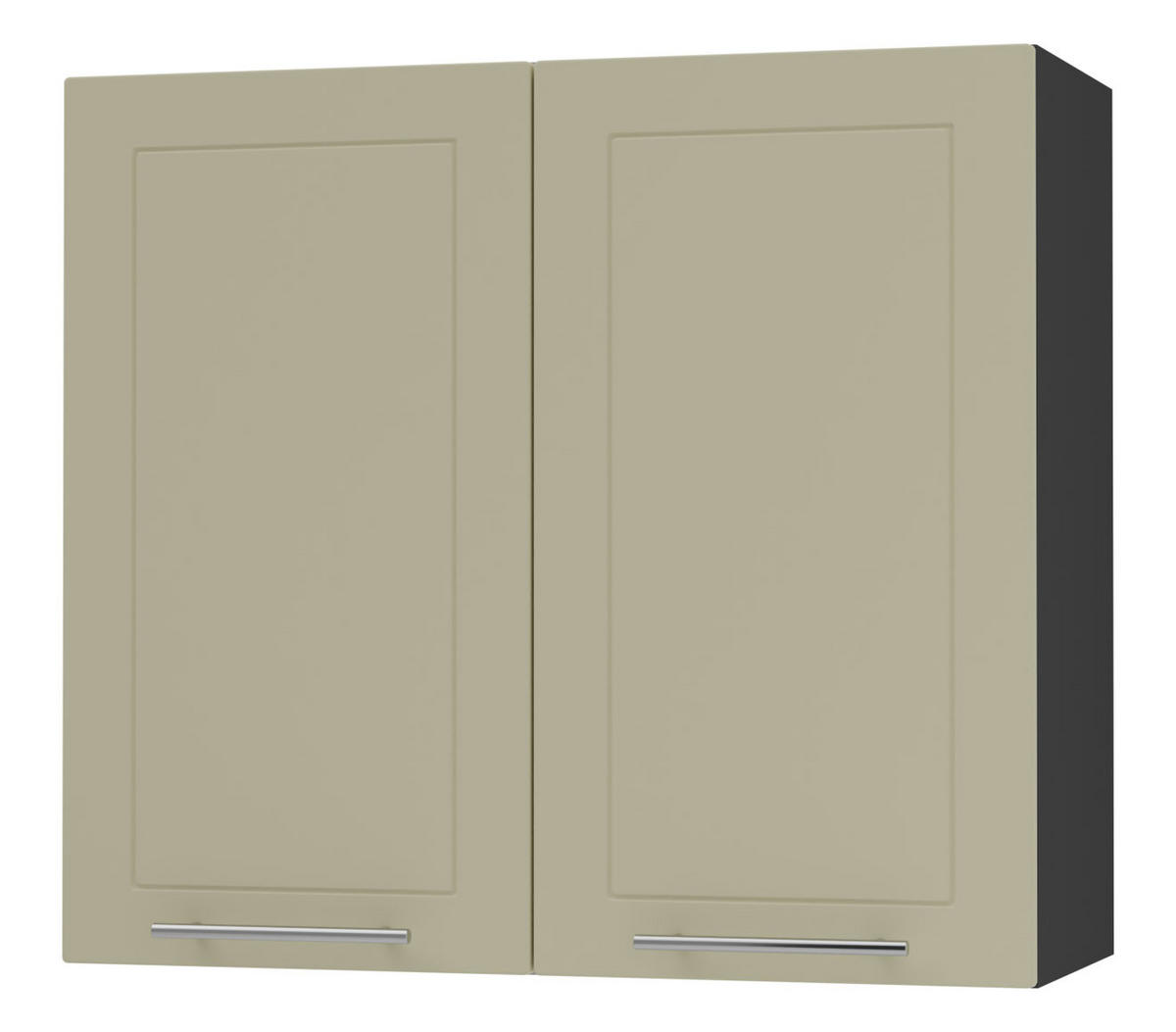 KÜCHENHÄNGESCHRANK Kvantum W3/80 Vanille Matt / Schwarz Matt 80 / 32,5 / 72cm - Creme/Schwarz, Holz/Holzwerkstoff (80/72/32.5cm) - Feldmann-Wohnen
