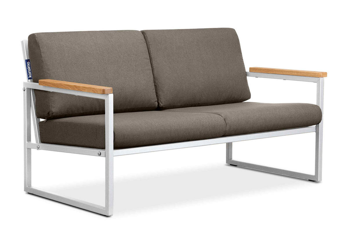 GARTENSET TRIBO Industriestil für 4 Personen, weiß - Beige/Weiß, Metall - KONSIMO®