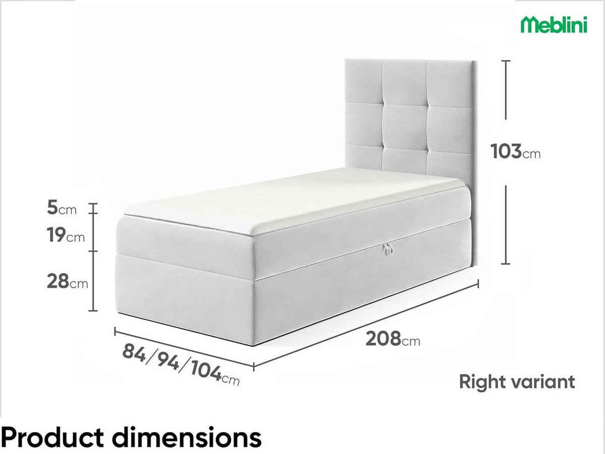 KINDERBETT MINO 2 - Hellgrau, Holzwerkstoff (94/208cm) - Meblini
