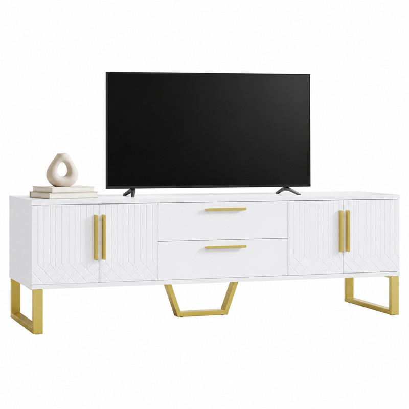 Beauniv Tv-Schrank Weiß 40x53.5x170 cm
