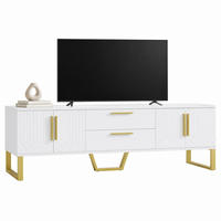 TV-SCHRANK Hochglanz 170 x 40 x 53,5 cm Weiß MDF mit 4 Türen - Weiß, Holzwerkstoff (40/53.5/170cm) - Beauniv