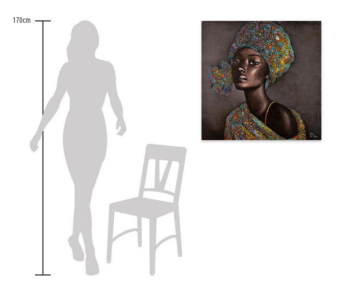 ACRYLBILD HANDGEMALT 80/80 cm - Braun, Holz/Textil (80/80cm) - KUNSTLOFT