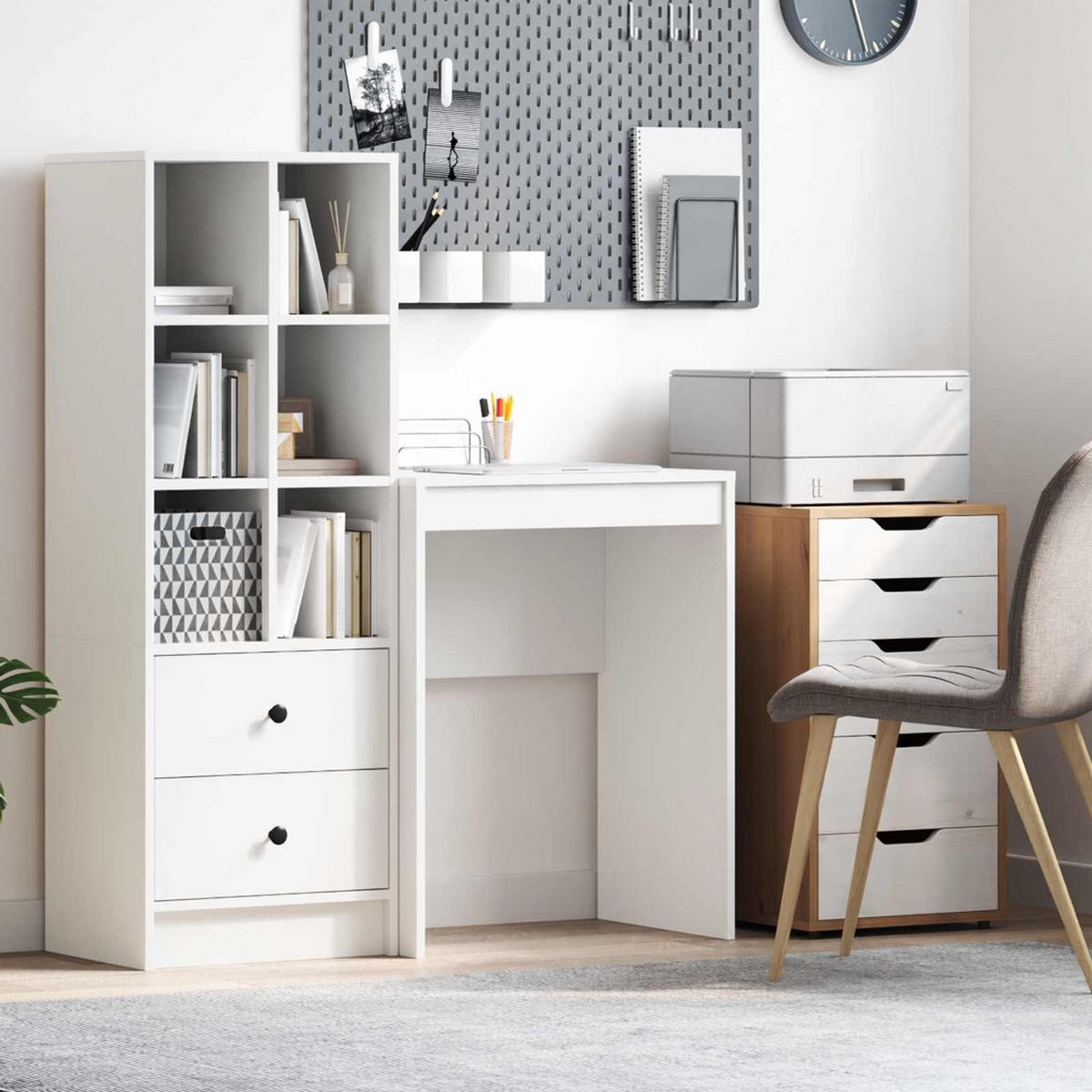 SCHREIBTISCH Weiss 60/40/76 Cm - Weiß, Holzwerkstoff (60/40/76cm) - vidaXL
