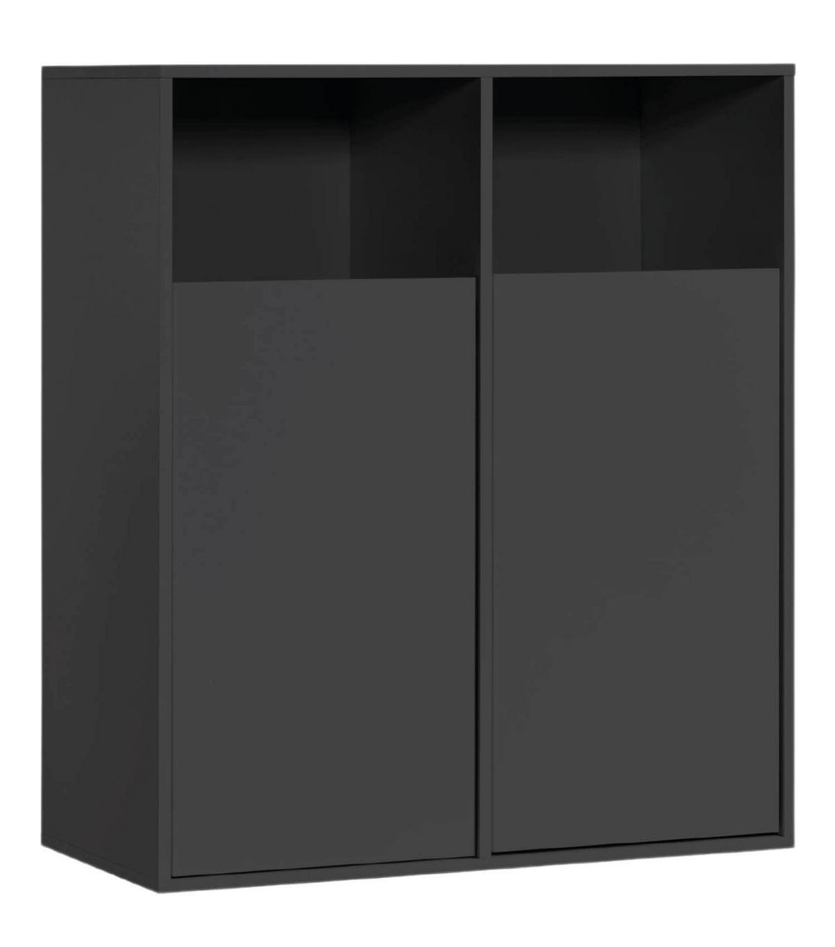 WÄSCHESCHRANK Der Wäschehüter - Schwarz, Holzwerkstoff (80/95/40cm) - Mokebo