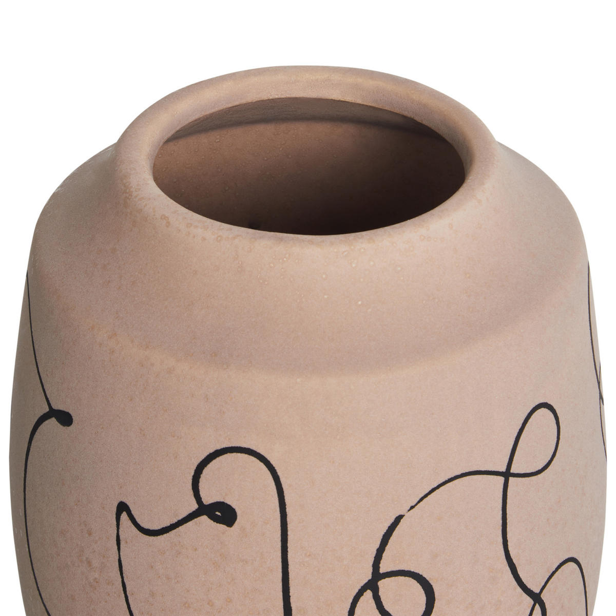 BLUMENVASE Steinzeug beige Skate - Beige, Keramik (20cm) - Beliani