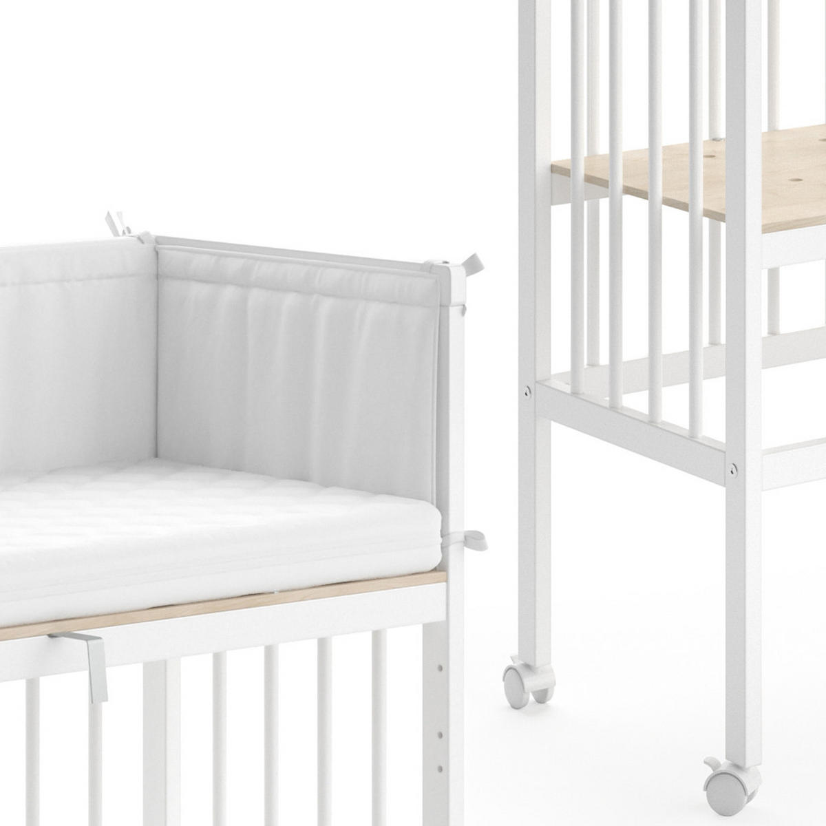 BEISTELLBETT Sophie Weiß 94 x 90 cm 1 Seitenschiene - Weiß, Holz (94/96/90cm) - VitaliSpa