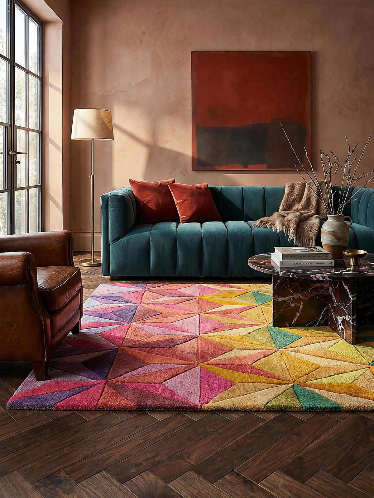 WOLLTEPPICH DERWENT, geometrisch, Florhöhe 10 mm, Bunt, 200 x 290 cm - Multicolor, Textil (200/290cm) - KADIMA DESIGN