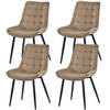 STUHL-SET 4 Stück aus Samt in Modernem Stil-YZ2 - Champagner, Textil (53/88/62.5cm) - HOMAVO