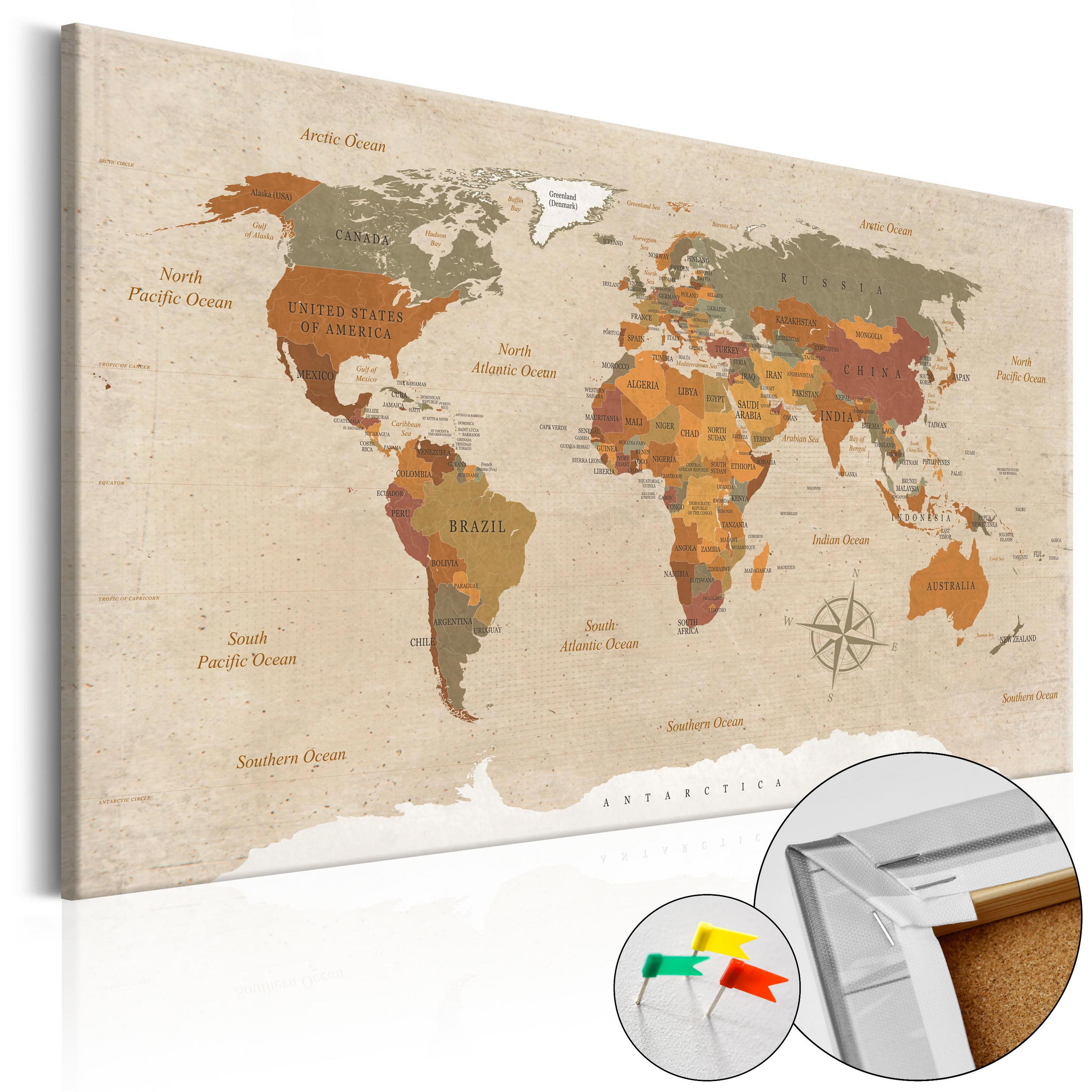 PINNWANDBILDER Beige 120/80 cm - Beige/Braun, Naturmaterialien/Textil (120/80cm) - KUNSTLOFT