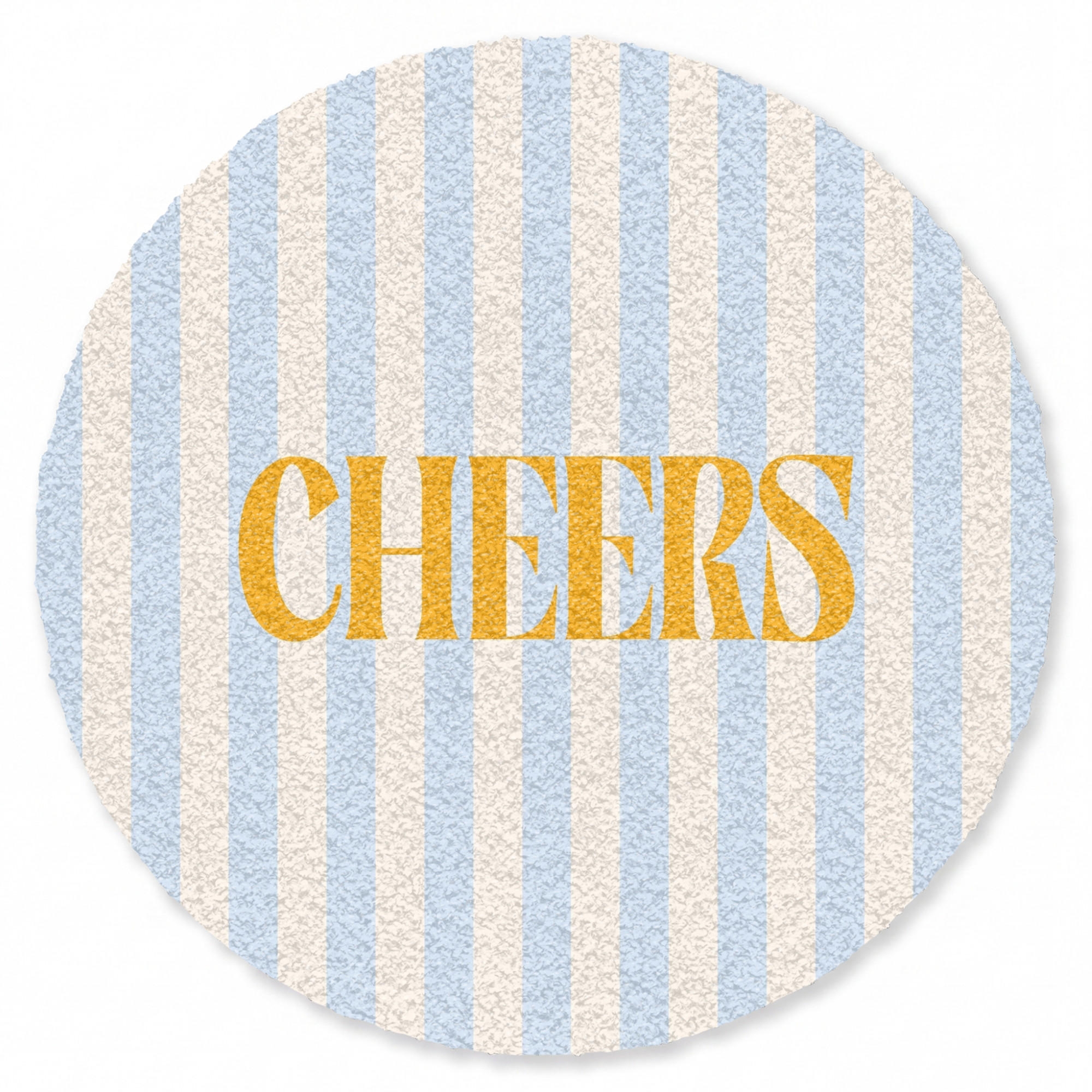 FUSSMATTE Orange – Blau – Streifen – Cheers 90x90 cm - Hellblau, Kunststoff (90/0.4cm) - MuchoWow