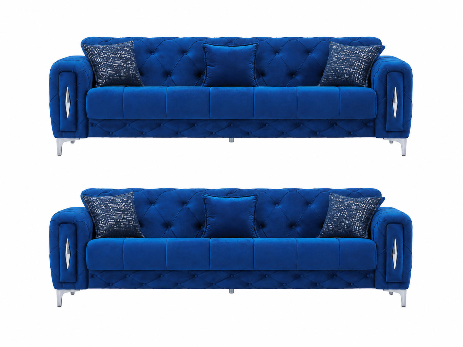 Villa Möbel Sitzgarnitur Blau 245x80x100 cm