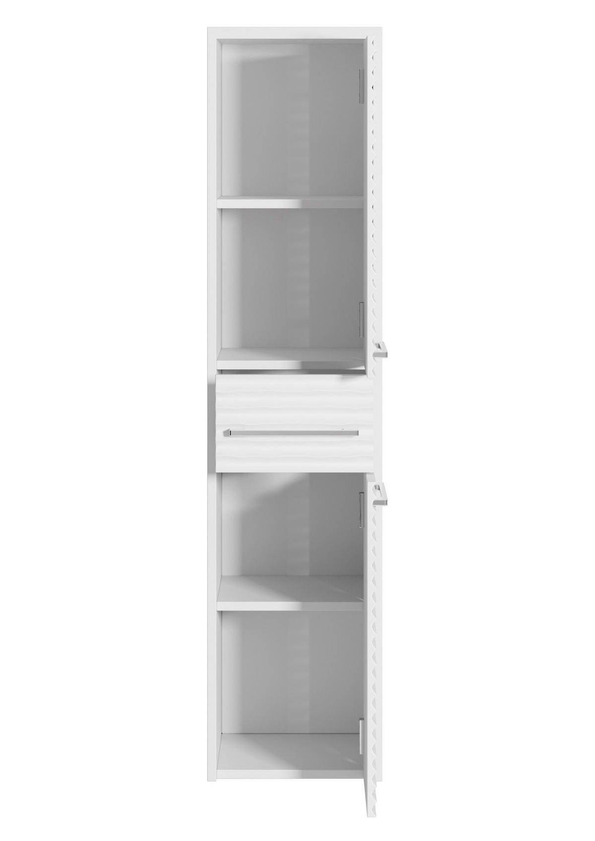 BADEZIMMERSCHRANK Etna mit 2 Türen Weiß - 30 x 35 x 130 cm - Weiß, Holz (30/130/35cm) - Badplaats