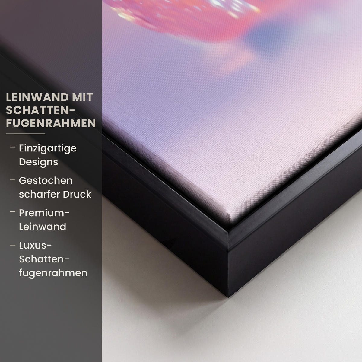 LEINWAND Bilder mit Rahmen - Disco - Obst - Glitzer - Erdbeere - 70x100 - Pink, Textil (70/100cm) - MuchoWow