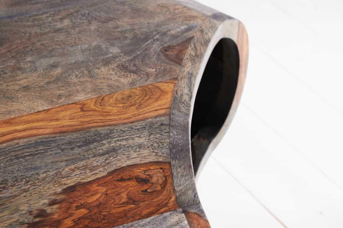 COUCHTISCH ORGANIC LIVING Sheesham rechteckig Grau|Natur 70cm - Braun/Grau, Holz/Metall (60/70/46cm) - riess-ambiente