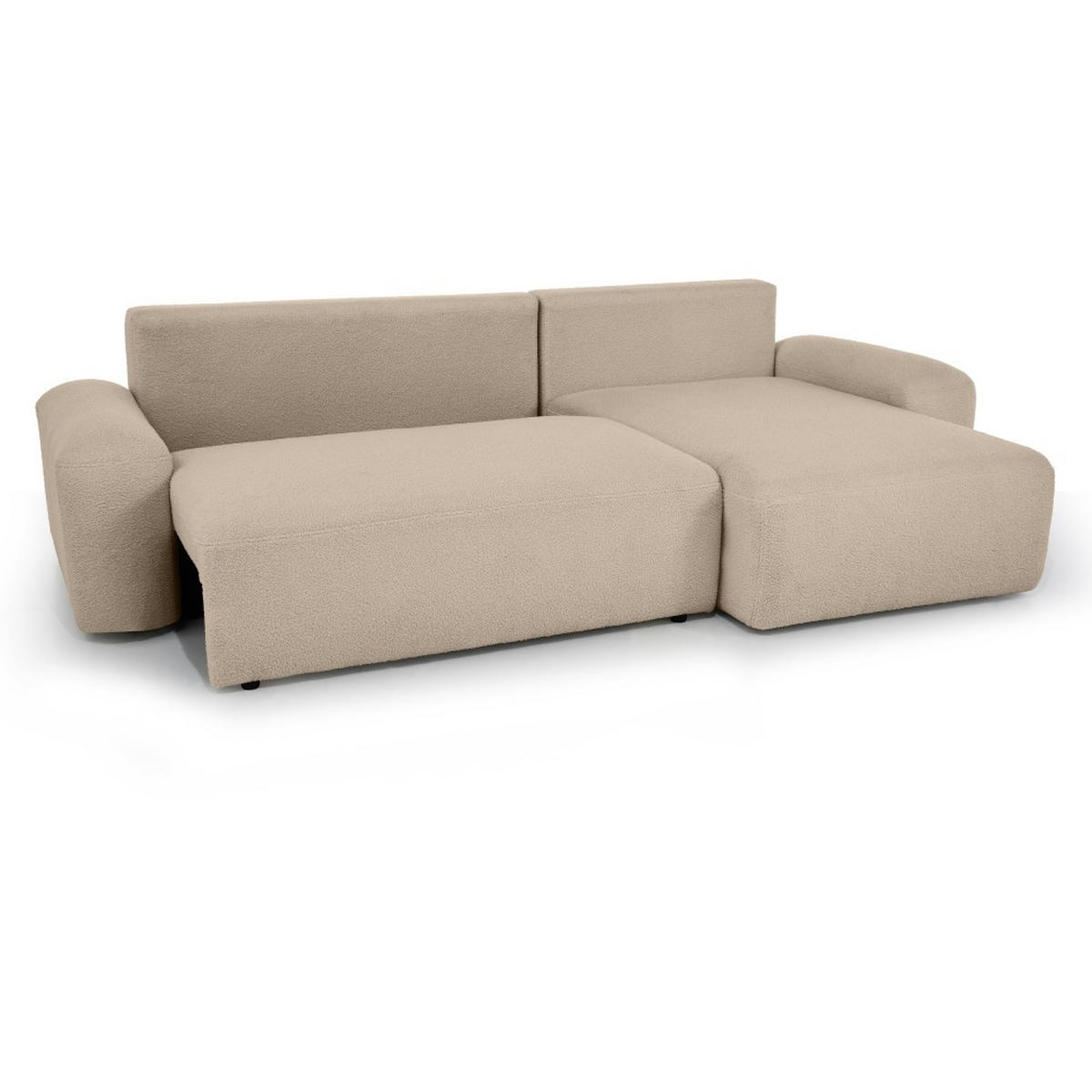 ECKSCHLAFSOFA Noel mit universelle Ottomane, Cappuccino - Schwarz/Cappuccino, Textil (280/163cm) - Beautysofa