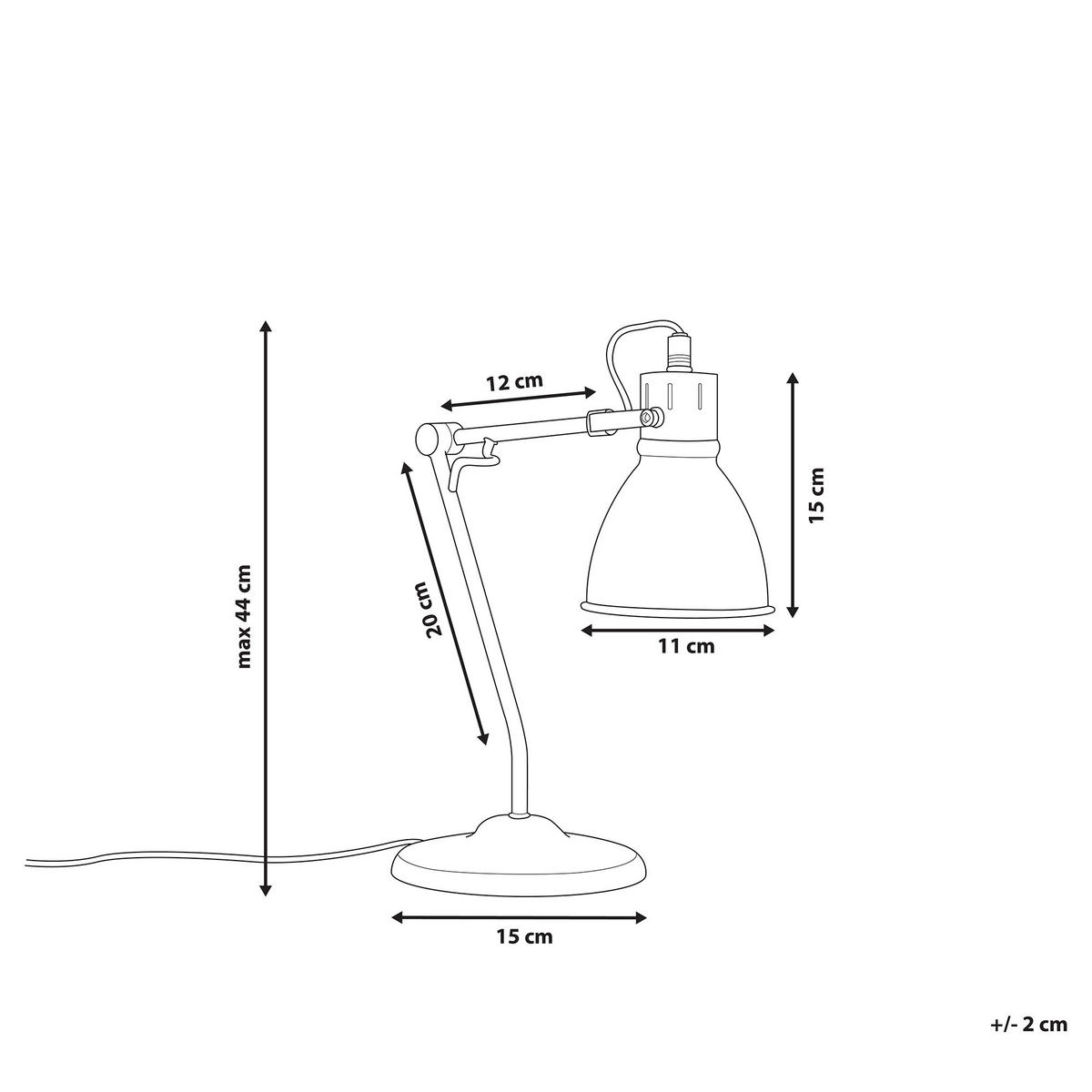 SCHREIBTISCHLAMPE Monsan 12/15/44 cm - Messingfarben, Metall (12/15/44cm) - Beliani