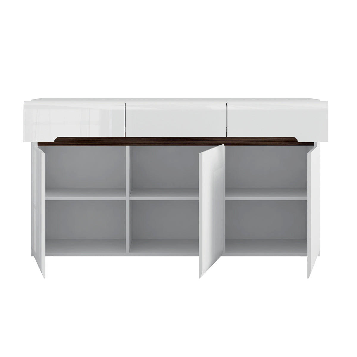 KOMODA Darrel Bela - bela, leseni material (150/84/41cm) - Petits-meubles