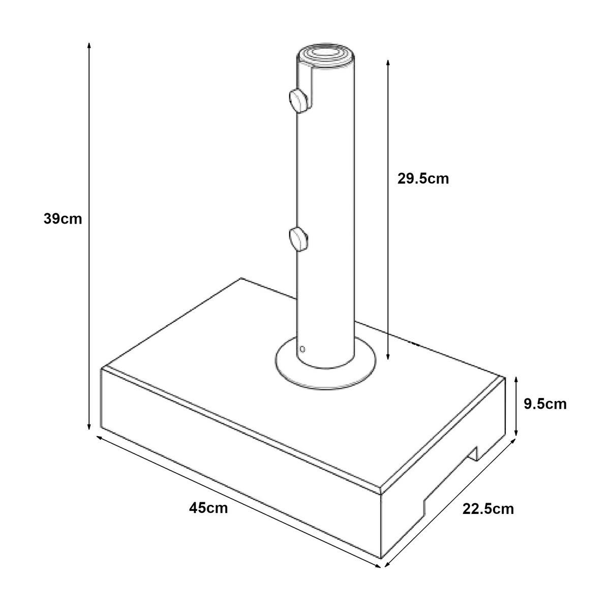 SONNENSCHIRMSTÄNDER Bomba - Grau, Stein (22.5/45cm) - casa.pro