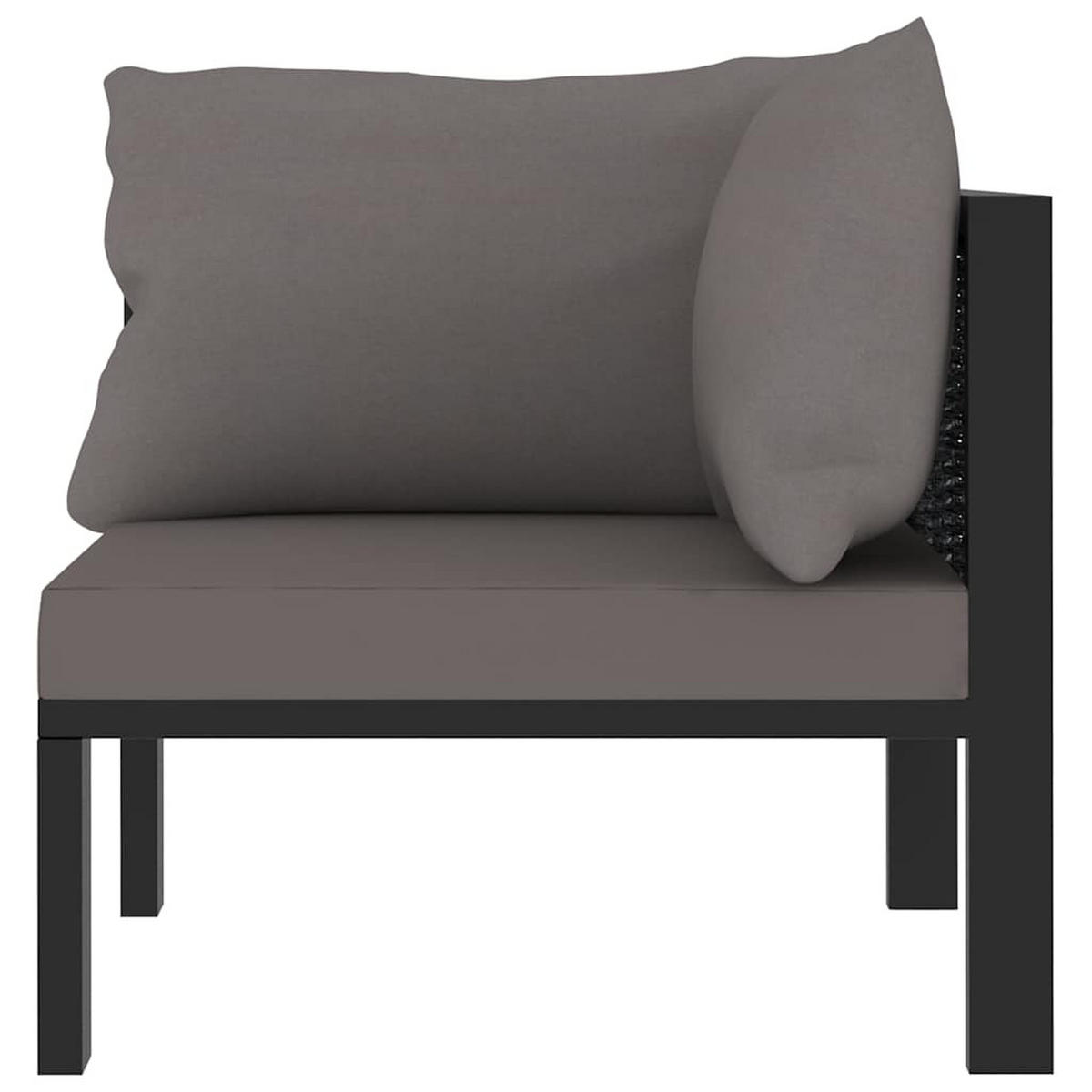 SOFA-ECKELEMENT Mit Linker Armlehne Poly Rattan Anthrazit - Anthrazit, Kunststoff (68/64/68cm) - vidaXL