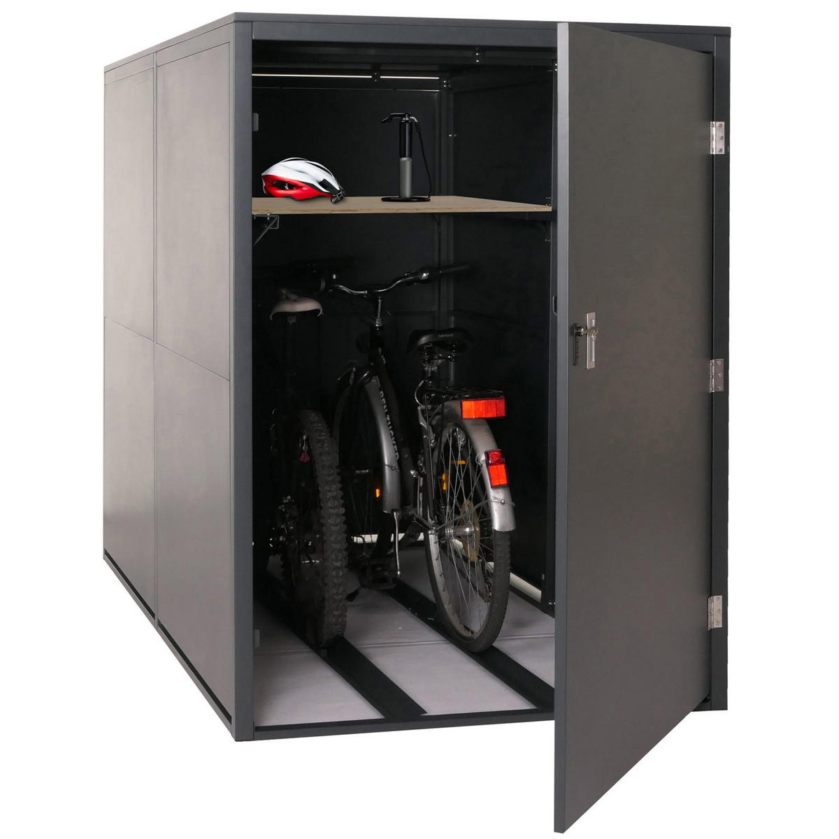 FAHRRADGARAGE 2er 160x113x209cm abschließbar Metall Anthrazit - Anthrazit, Metall (113/160/209cm) - PROREGAL