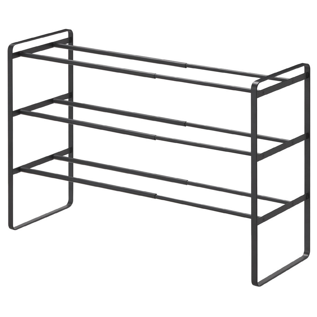 VERSTELLBARES Schuhregal YAMAZAKI Frame 7556 für 9-16 Paar Schuhe in Schwarz - Schwarz, Metall (25/46/25cm) - Yamazaki