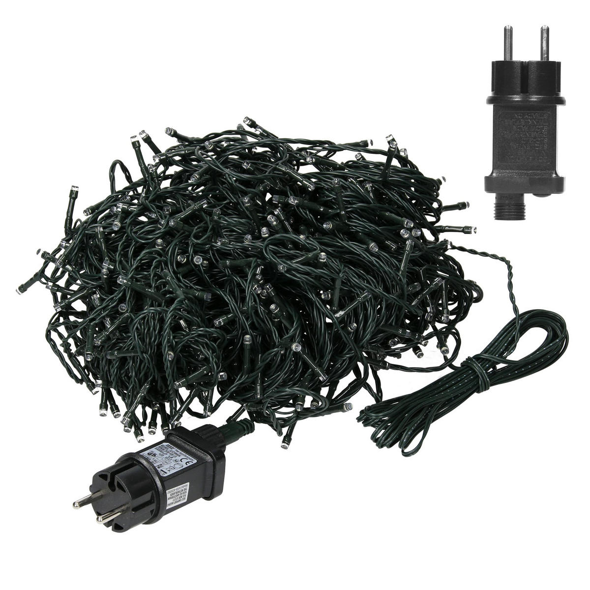 LED CLUSTER LICHTERKETTE 36m 480 LEDs Kaltweiß - Dunkelgrün, Kunststoff (3900cm) - ECD-Germany